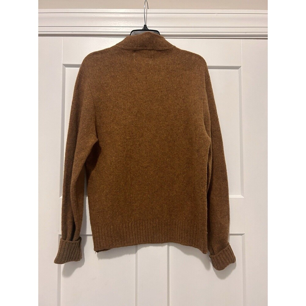Vintage 80’s Jantzen Sweater Mens Large Tan Brown Wool Knit Crew Neck USA Made - Picture 4 of 4